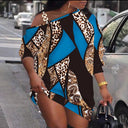 Trendy Women's Asymmetrical Dress with Stylish Graphic and One Shoulder Accent