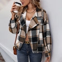 Stylish Women's Checked Blazer Jacket