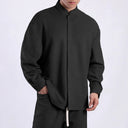 Shimmering Women's Long Sleeve Blouse with Modern Stand-Up Collar