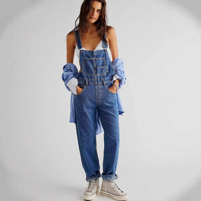 Stylish Women's Bib Overalls in Cotton Blend