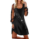 Starry Sheer Sleeve Cocktail Dress for Women