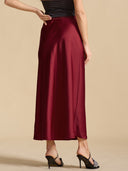 Chic Satin Skirt with Lace Detail
