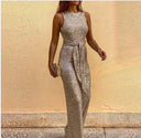 Sparkling Maxi Dress with Waist Belt & Chic Design