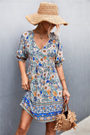 Floral Women's Dress in Flowing Fabric