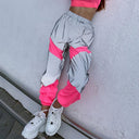 Reflective Women's Cargo Pants with Elastic Waist
