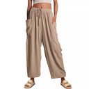 Women's Wide-Leg Pants with Side Pockets