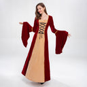 Vintage-Inspired Women's Costume with Flared Sleeves