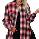Checked Flannel Shirt for Women with Chest Pockets