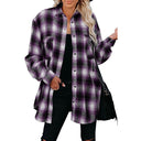 Checked Flannel Shirt for Women with Chest Pockets