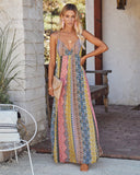 Adjustable Spaghetti Strap Maxi Dress with Deep V-Neck