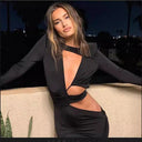 Chic Women's Cocktail Dress with Unique Cut-Out Design