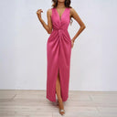 Women's Long Wrap Dress with Flattering Fit
