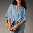 Chic Oversized Short Sleeve Blouse for Women