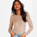 Chic Long Sleeve Sequin Bodysuit for Women