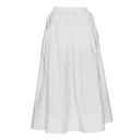 Women's Midi Skirt with Chic Pleats and Stretch Waist