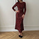 Stunning Evening Dress with Sequins and Long Sleeves