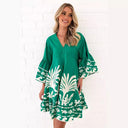 Floral Print Women's Dress with Statement Sleeves