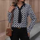 Graphic Tie-Closure Blouse for Women
