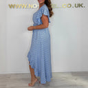 Elegant Women's High-Low Ruffle Wrap Dress