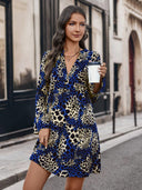 Stylish Women's Animal Print Short Sleeve Dress
