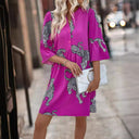 Chic Animal Print Women's Dress with Buttons
