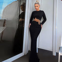 Chic Midi Dress with Unique Cut-Out Design