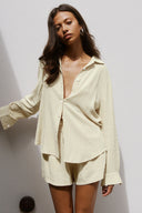 Chic Women's Short Sleeve Blouse & Shorts Ensemble