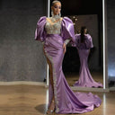 Stunning Evening Dress with Sequin Embroidery and Dramatic Sleeves