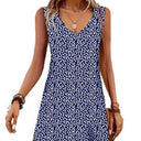 Chic V-Neck Sleeveless Summer Dress with Button Placket