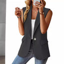 Chic Women's Sleeveless Blazer Jacket