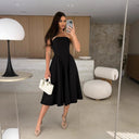 Strapless A-Line Cocktail Dress with Flared Skirt