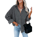 Chic Women's Corduroy Button-Up Blouse
