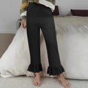 Fluffy Ruffled Hem Culottes for Women