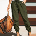 Women’s Cargo Pants with Elastic Waist and Stylish Pockets