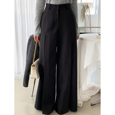 Chic Women's Pleated Wide-Leg Trousers