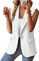 Chic Women's Sleeveless Blazer Jacket