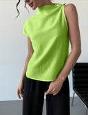 Chic Short-Sleeved Blouse with Stand-Up Collar for Women