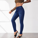 Chic High-Waisted Skinny Jeans with Contemporary Wash