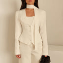 Chic High Collar Blazer with Statement Sleeves