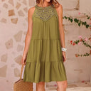 Women's Summer Dress with Crochet Lace Detail