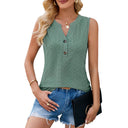 Chic Women's Eyelet Blouse with Button Placket
