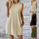 Chic Women's T-Shirt Dress with Pockets