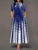 Women's Maxi Dress with Splash Design