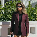 Chic Women's Blazer Jacket with Double Button Closure