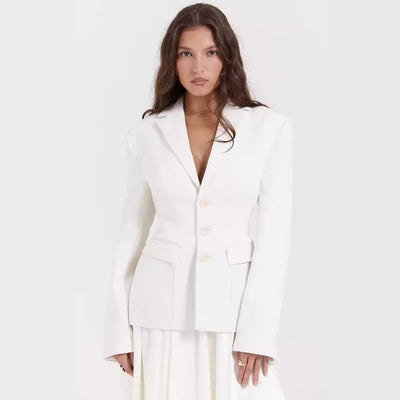 Chic Women's Blazer Jacket with Classic Lapels