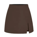 Chic High-Waist Short Skirt with Slit
