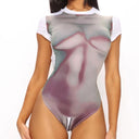 Graphic Print Women's Slim Fit Bodysuit
