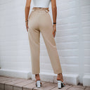 High-Waisted Chino Pants with Drawstring for Women