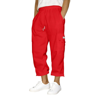 Women's Cargo Pants with Elastic Waist and Utility Pockets