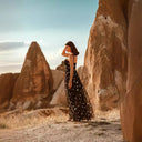 Chic Evening Dress with Star Appliqués in Sheer Fabric